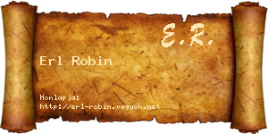 Erl Robin névjegykártya